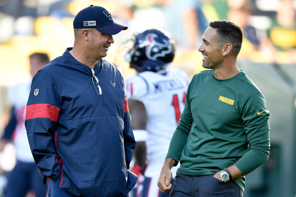 The Packers Matt LaFleur (right) and the Texans Bill O'Brien are NFL coaches who could win their first Super Bowl in 2020.