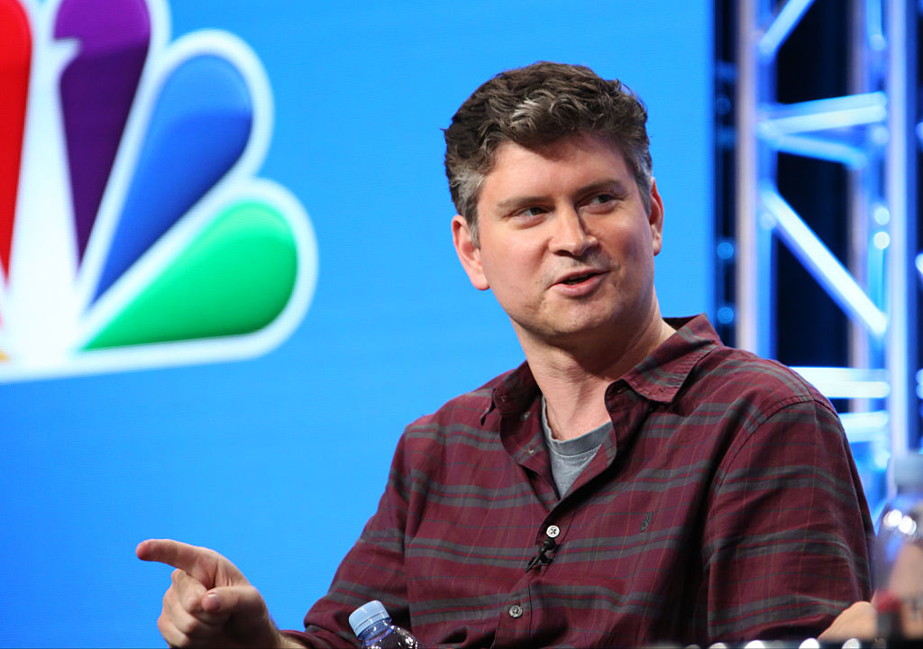 Baseball fan and Parks and Recreation co-creator Michael Schur joined the White Sox broadcast booth for a 2019 game.
