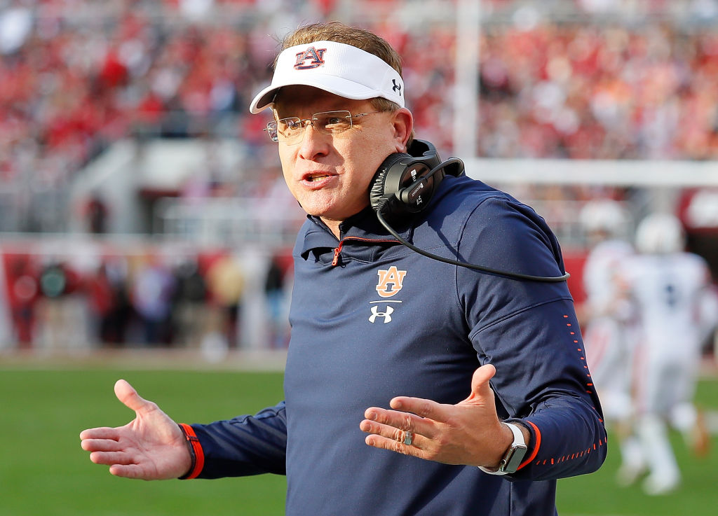 Auburn coach Gus Malzahn took a verbal jab at in-state rival Alabama.