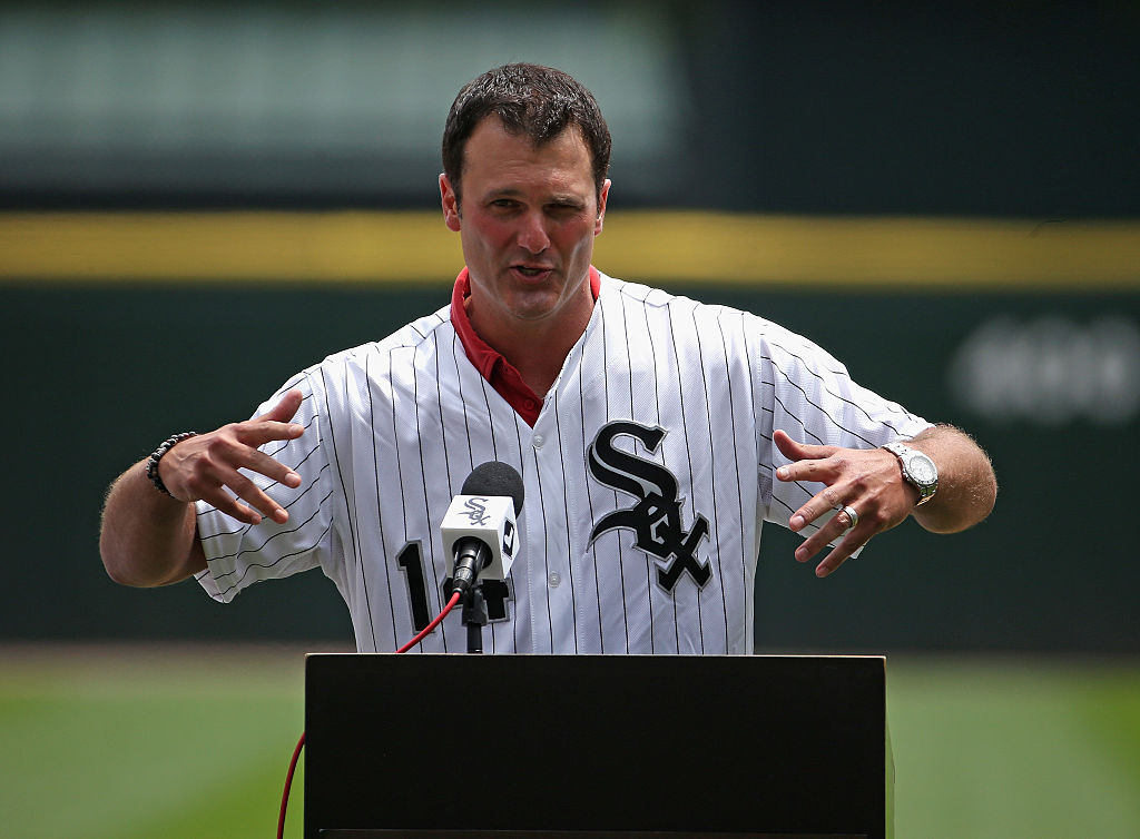 Former player Paul Konerko of the Chicago White Sox