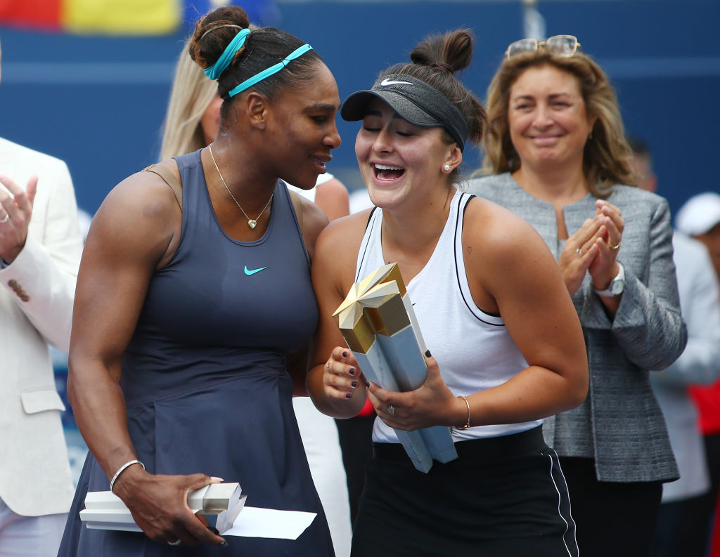 Serena Williams congratulating Bianca Andreescu on her Canada Open win