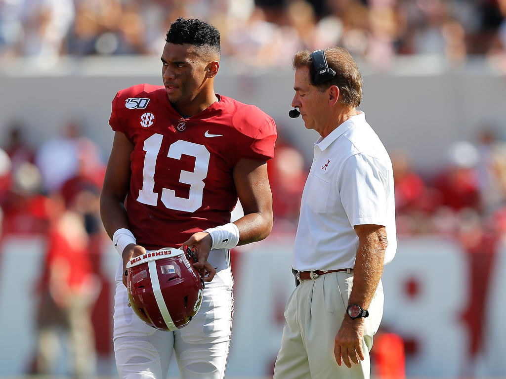 Nick Saban and Tua Tagovailoa