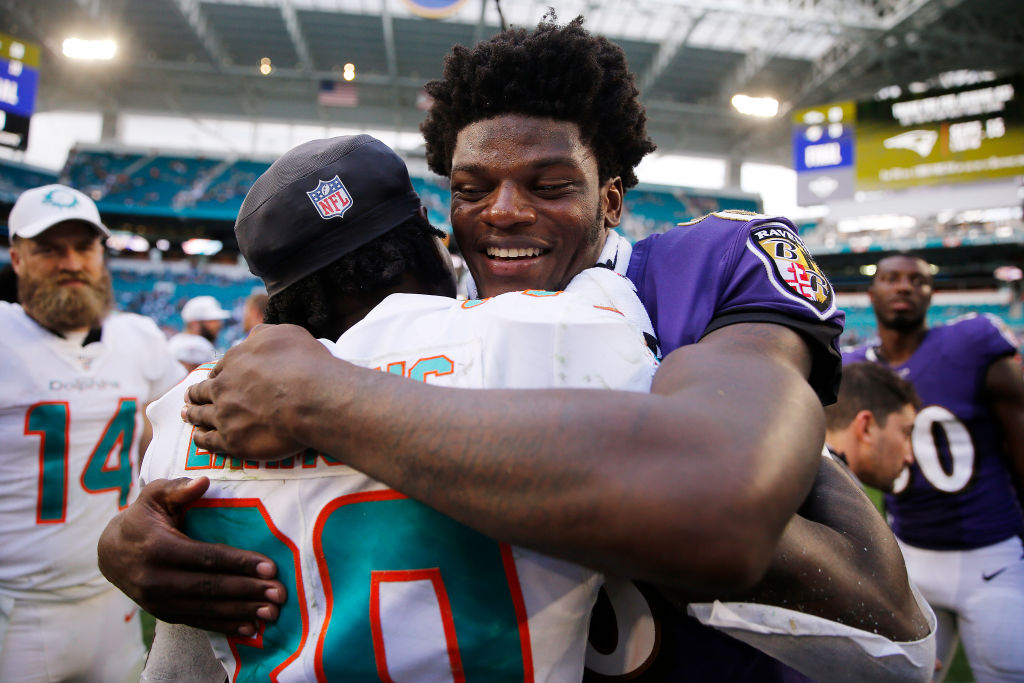 Lamar Jackson was all smiles after crushing the Miami Dolphins