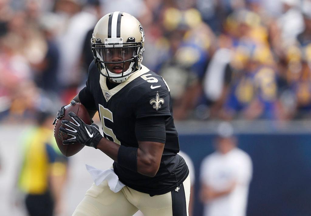 Teddy Bridgewater looks up field after escaping the pocket