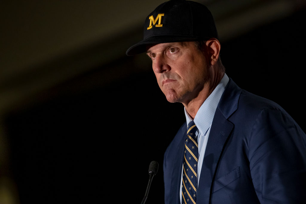 Jim Harbaugh coach of the Michigan Wolverines