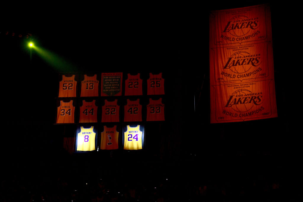 lakers retired jersey numbers