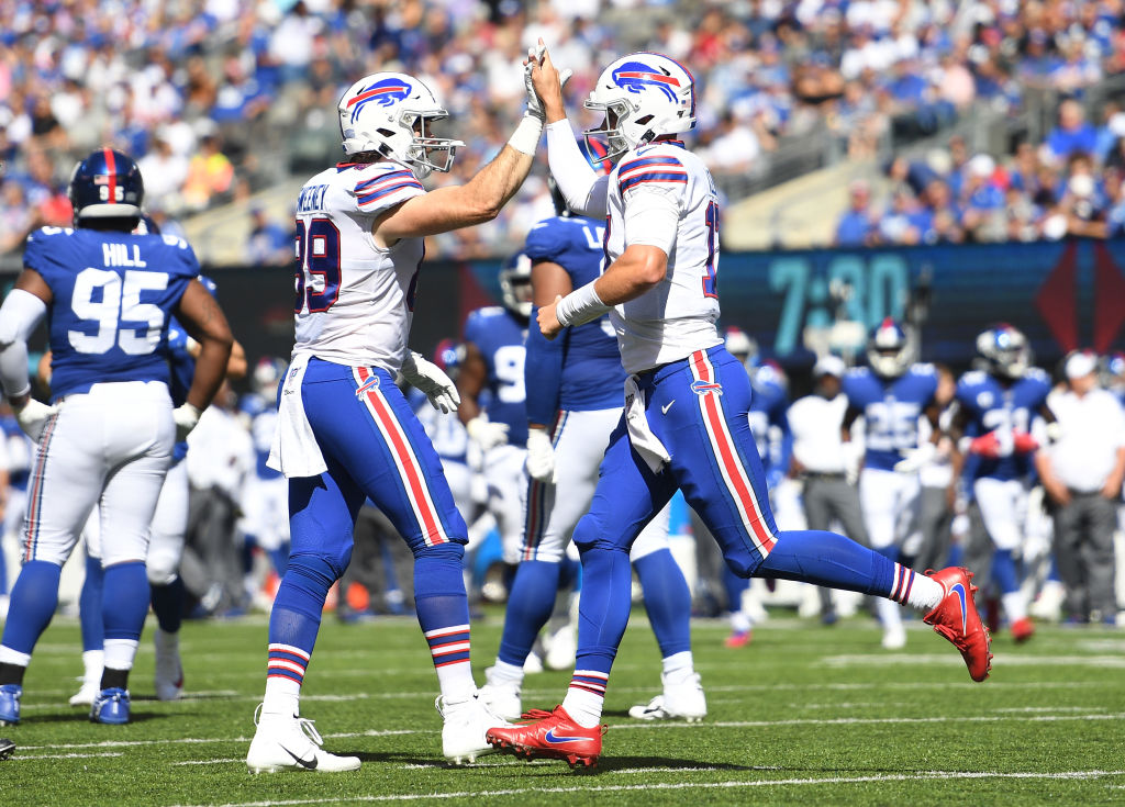 Josh Allen and Tommy Sweeney helped the Bills improve to 2-0 with a win over the Giants on Sept. 15, 2019.