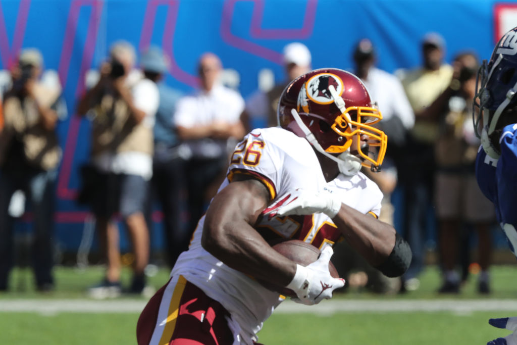 Washington Redskins running back Adrian Peterson has struggled this NFL season.