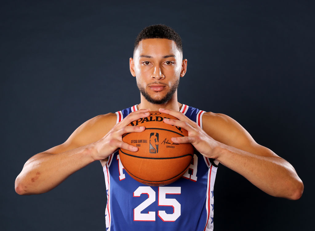 Ben Simmons at the 76ers team photo shoot