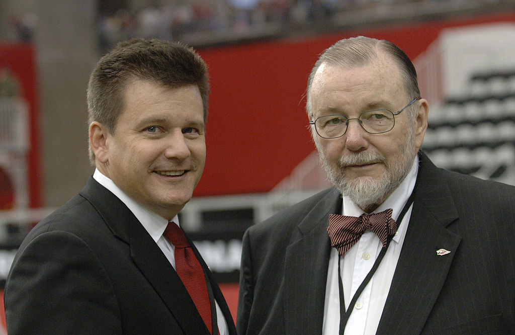 Bill Bidwill with his son and team president Michael Bidwill