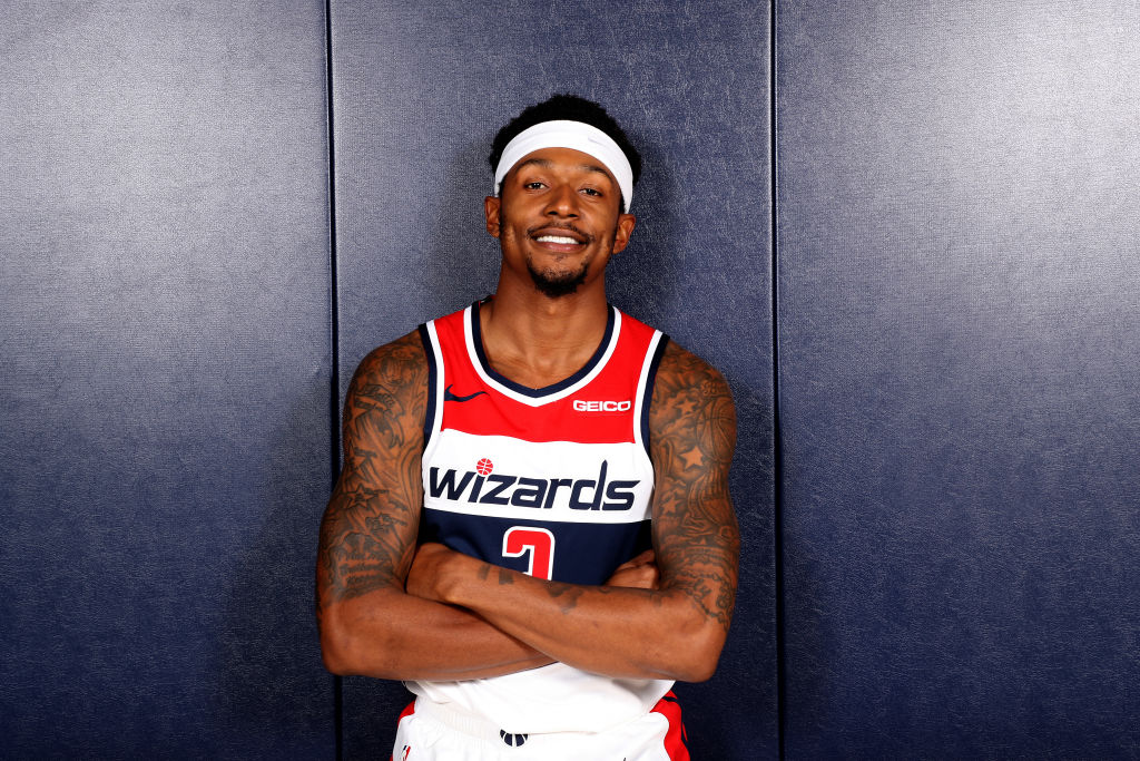 Washington Wizards' guard Bradley Beal poses for a team photo.