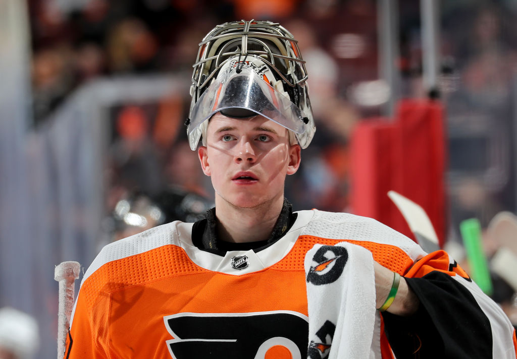 Philadelphia Flyers' goalie Carter Hart