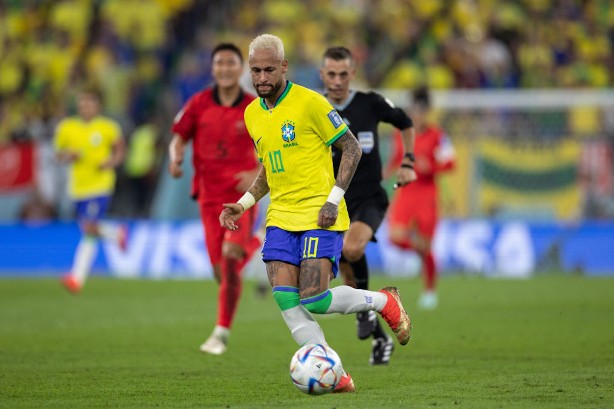 Neymar in action for Brazil during the 2022 World Cup.