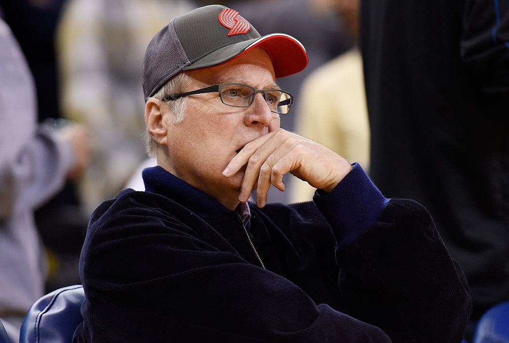 Paul Allen, owner of the Portland Trail Blazers, watches a game