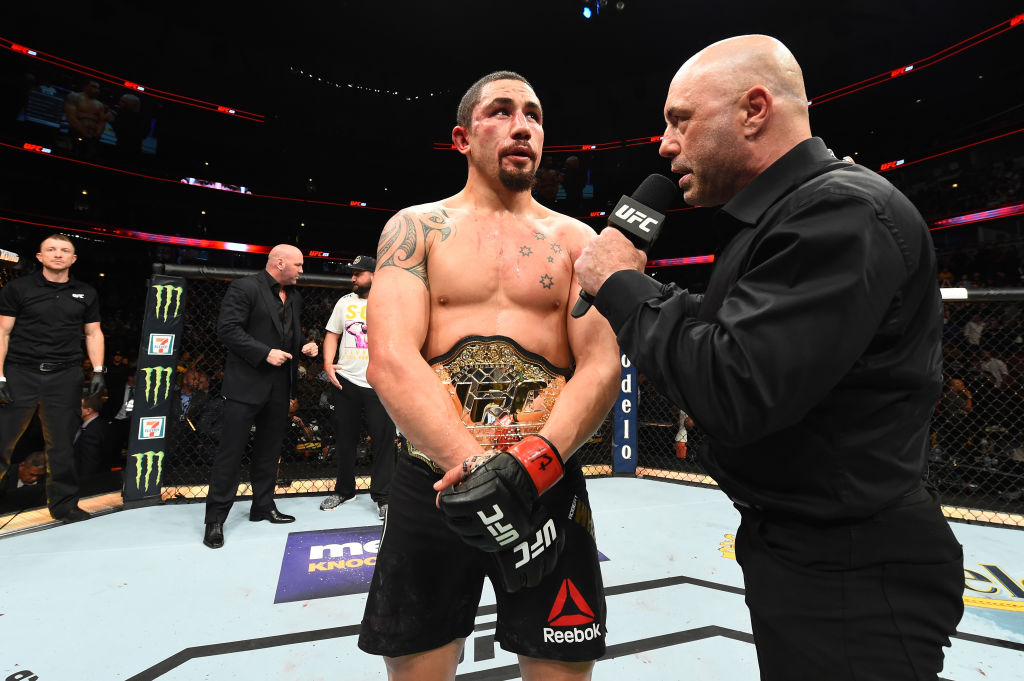 Robert Whittaker of New Zealand is interviewed by Joe Rogan