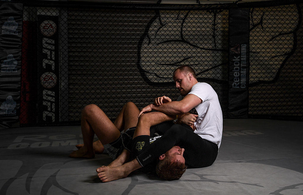 UFC fighter Gunnar Nelson wrestles at the SBG Gym in Dublin