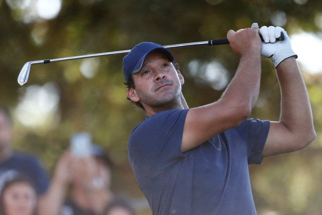 Tony Romo golfs during the second round of the 2019 Safeway Open