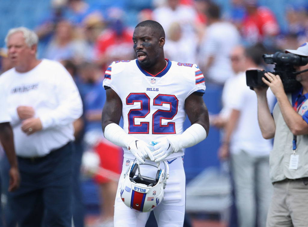 NFL player Vontae Davis, in his Buffalo Bills uniform