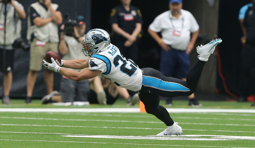 Christian McCaffrey was made in the mold of one Hall of Fame running back, according to 49ers coach Kyle Shanahan.