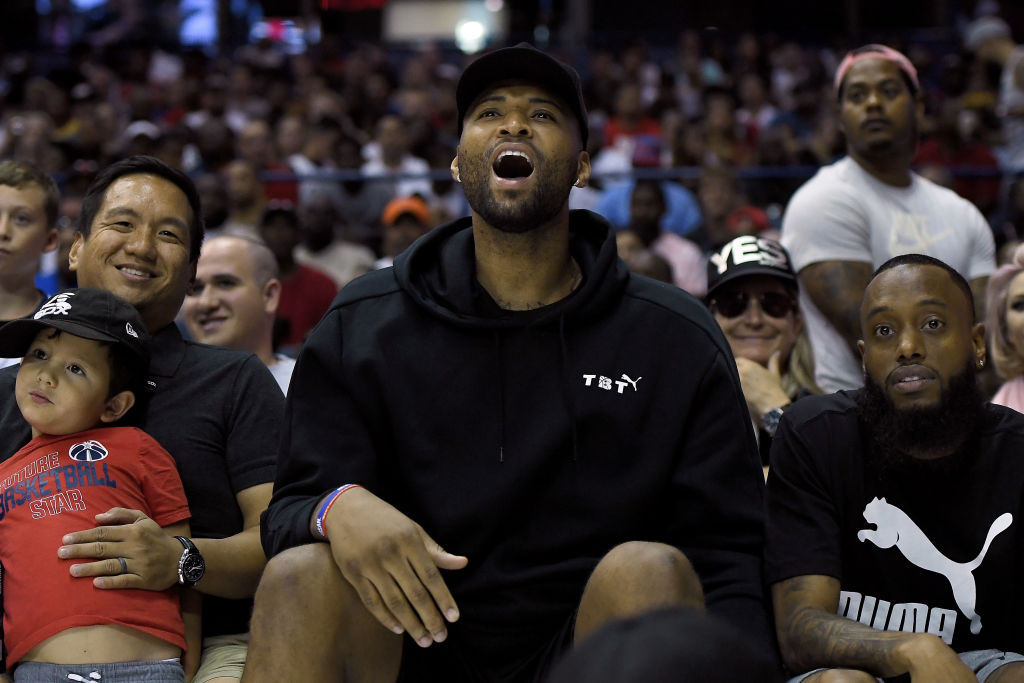 DeMarcus Cousins looks on during a BIG3 game