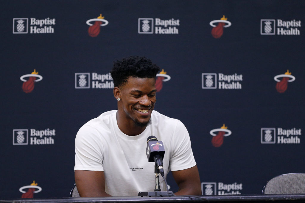 Jimmy Butler at a Miami Heat press confrence