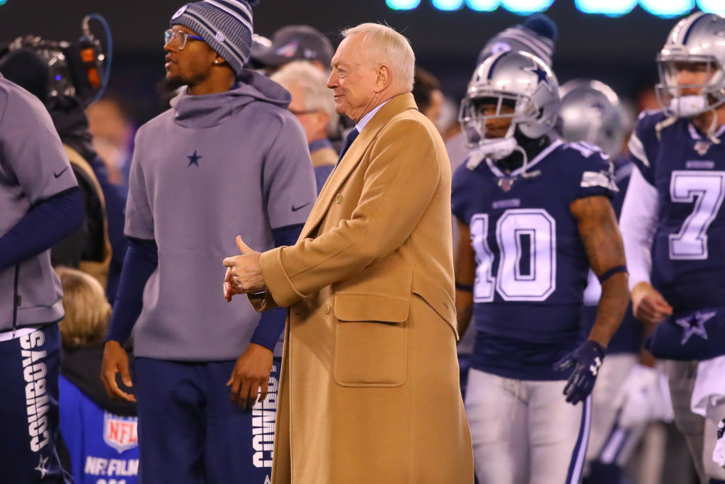 Dallas Cowboys owner Jerry Jones prior to a game