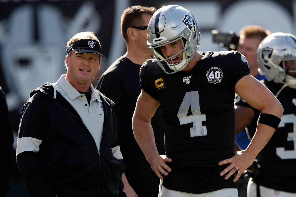 Jon Gruden and Derek Carr have led the Raiders to four straight losses in their final season in Oakland