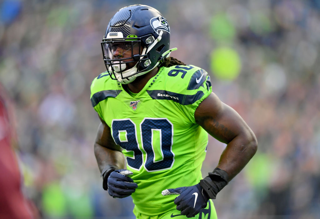 Seattle Seahawks defensive end Jadeveon Clowney is battling through an injury.