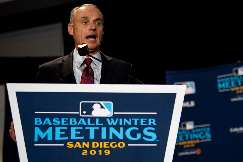 MLB Commissioner Rob Manfred is moving ahead on a three-batter minimum rule for pitchers, but it might not make games any shorter.