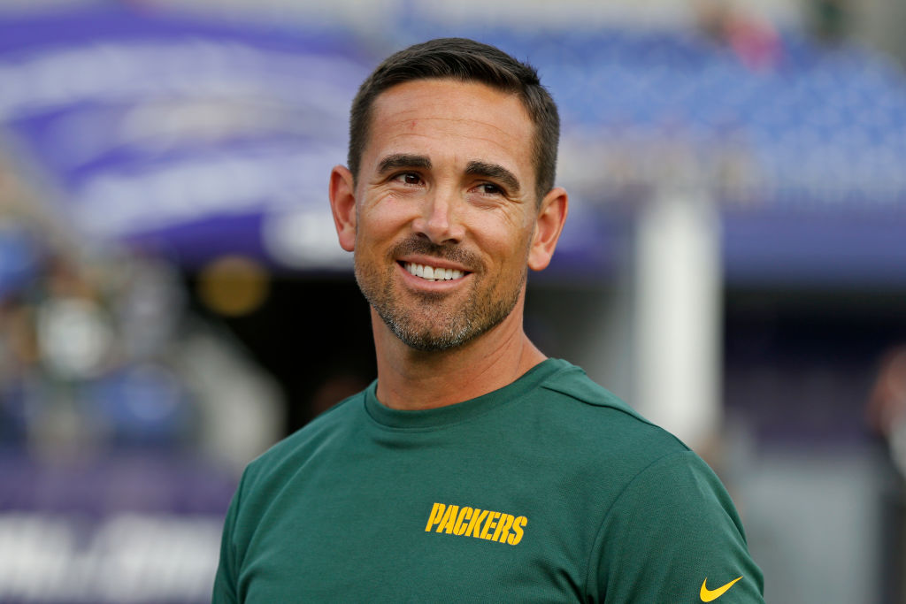 Packers coach Matt LaFleur on the sidelines before a game