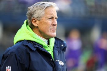 Seahawks head coach Pete Carroll on the sidelines.