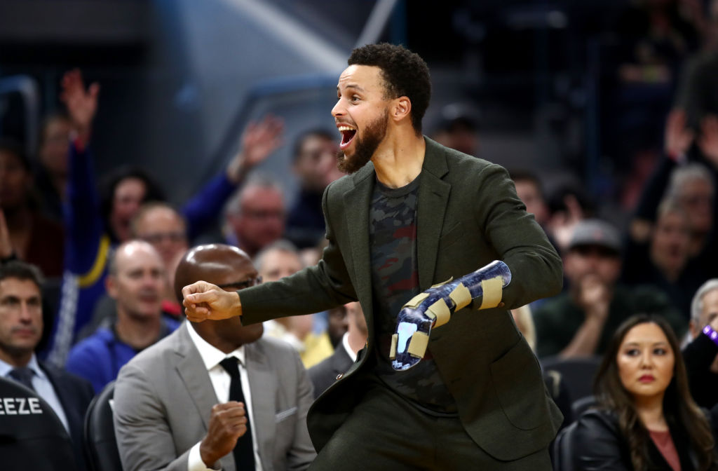 Golden State Warriors guard Stephen Curry is out with a broken hand.