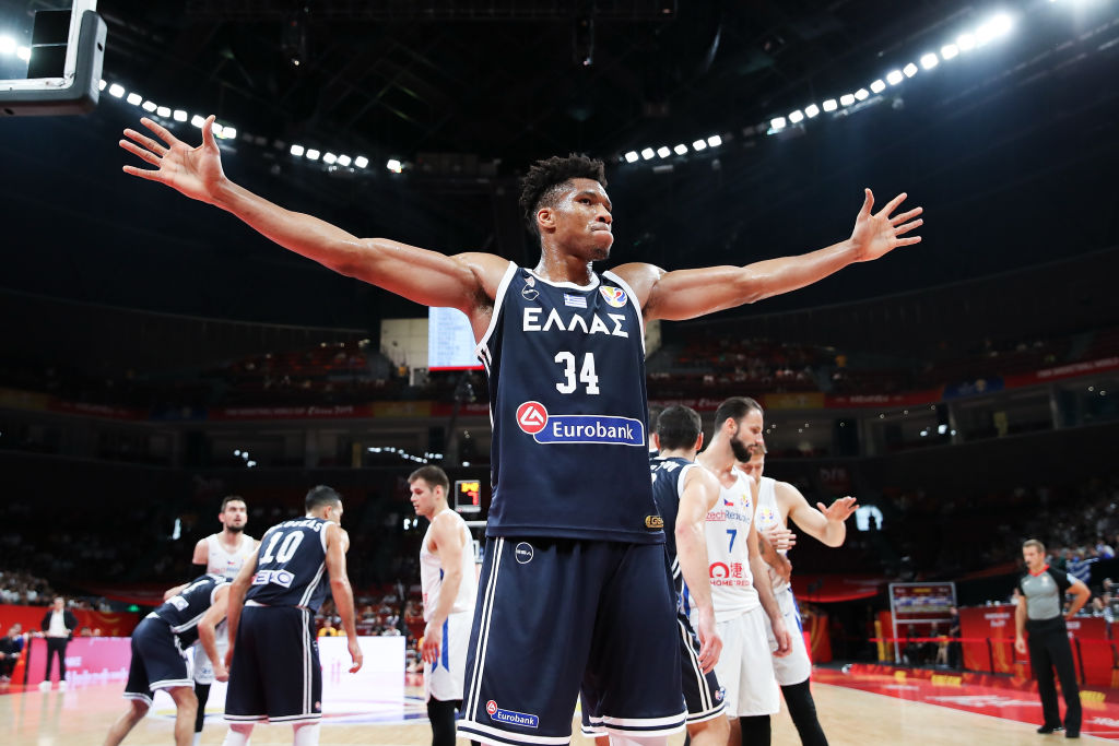 Giannis Antetokounmpo of Greece in action during FIBA World Cup 2019