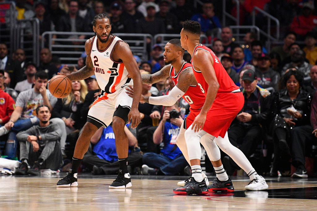 Clippers forward Kawhi Leonard and Blazers point guard Damian Lillard