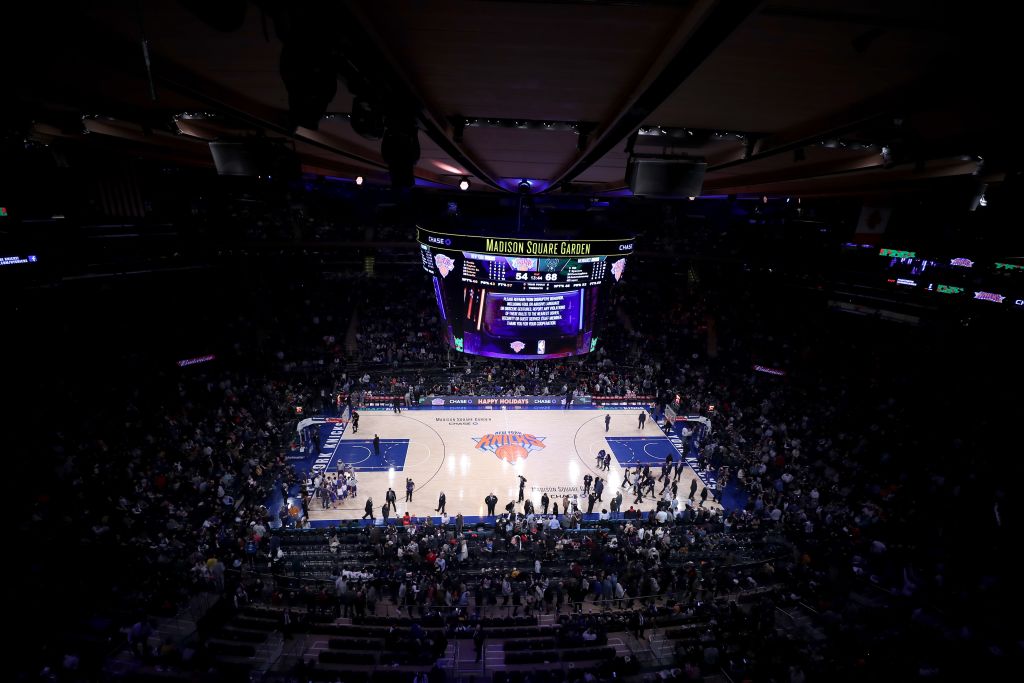 NBA game between New York Knicks and Milwaukee Bucks at Madison Square Garden in New York