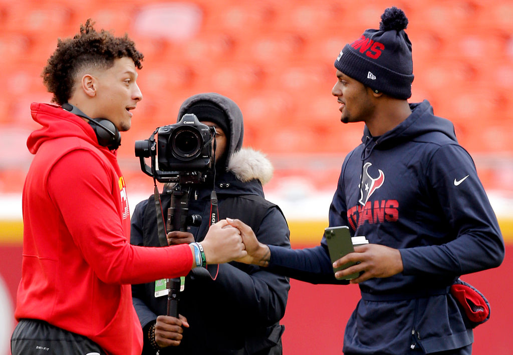 Cheifs quarterback Patrick Mahomes and Texans quarterback Deshaun Watson