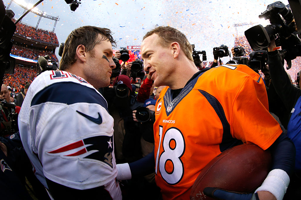 NFL quarterback Tom Brady and Peyton Manning