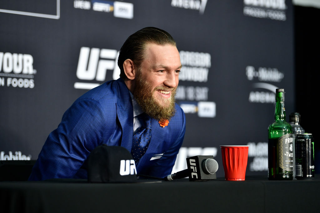 Conor McGregor of Ireland speaks to the media following UFC 246