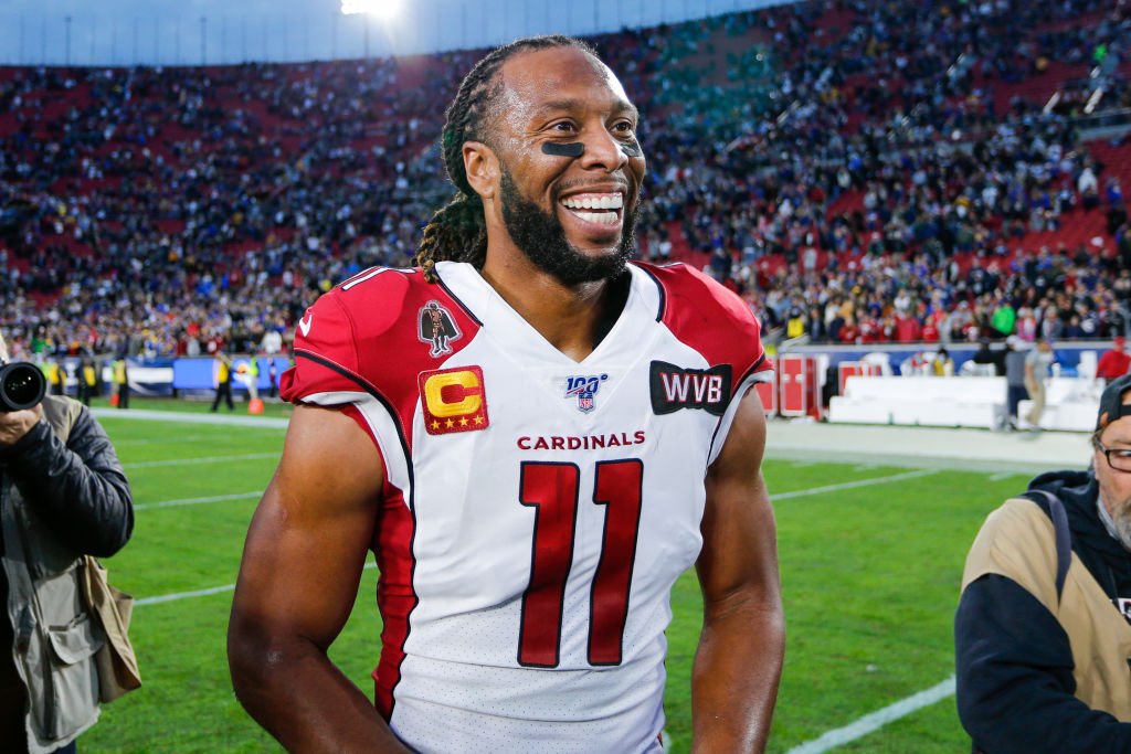 Arizona Cardinals wide receiver Larry Fitzgerald after an NFL game in 2019