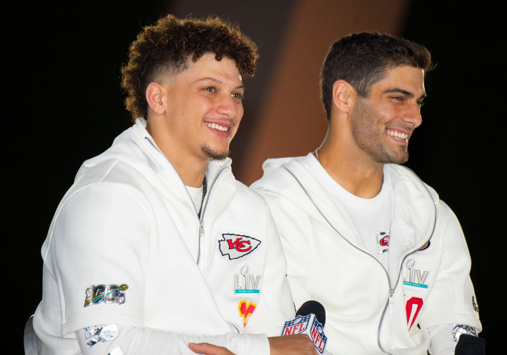 Patrick Mahomes and Jimmy Garoppolo will face off on Super Bowl Sunday.