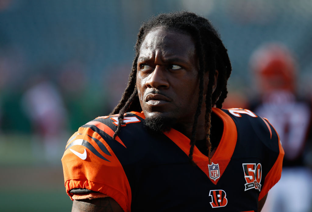 Adam "Pacman" Jones looks on before an NFL game