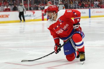 Alex Ovechkin of the Washington Capitals shoots the puck