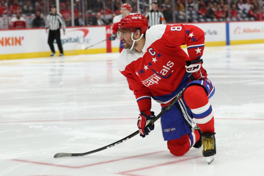 Alex Ovechkin of the Washington Capitals shoots the puck