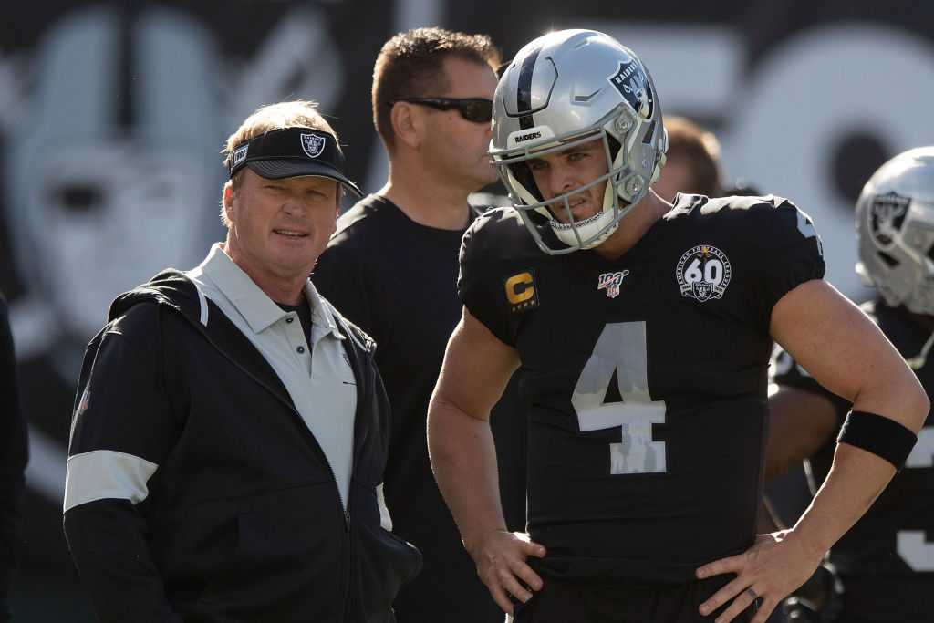 Will Jon Gruden keep Derek Carr under center or replace him with Tom Brady?