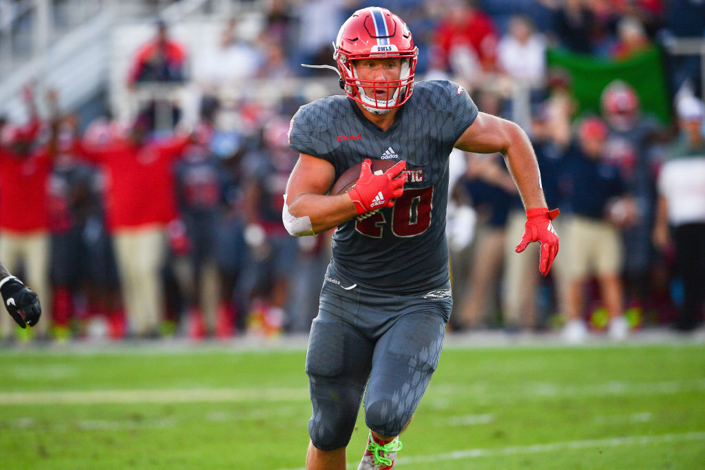 Florida Atlantic tight end Harrison Bryant had over 1,000 receiving yards in 2019. 