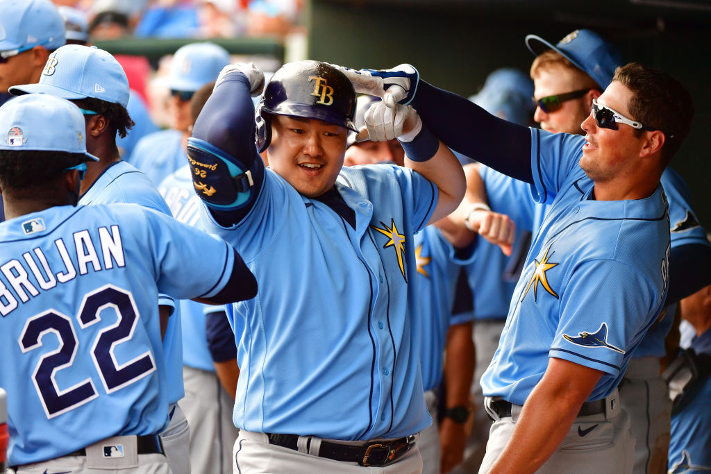 Tampa Bay Rays first baseman Ji-Man Choi (middle) had a career-high 19 home runs and 63 RBIs in 2019. I Julio Aguilar/Getty Images