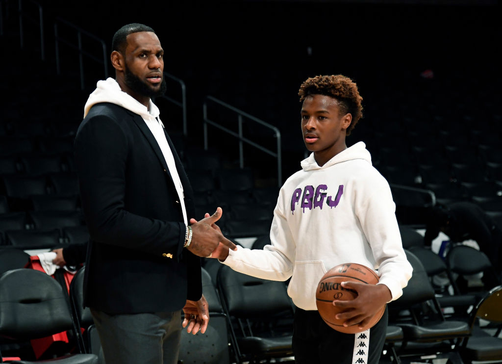 Bronny James could be an NBA superstar like his dad, LeBron James, but the elder James says we all need to slow down talking about that topic.