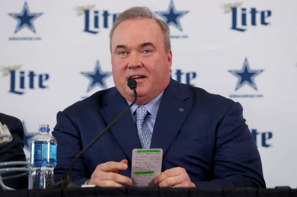Mike McCarthy at his introductory press conference for the Cowboys