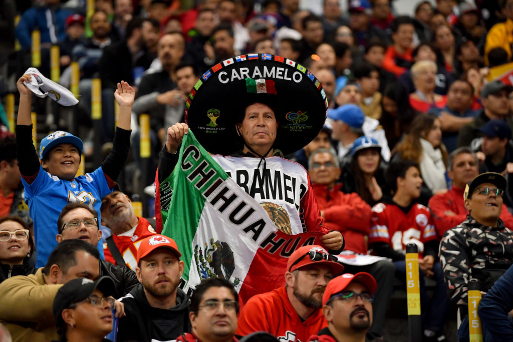 NFL fans in Mexico watch an NFL game between the Los Angeles Chargers and Kansas City Chiefs