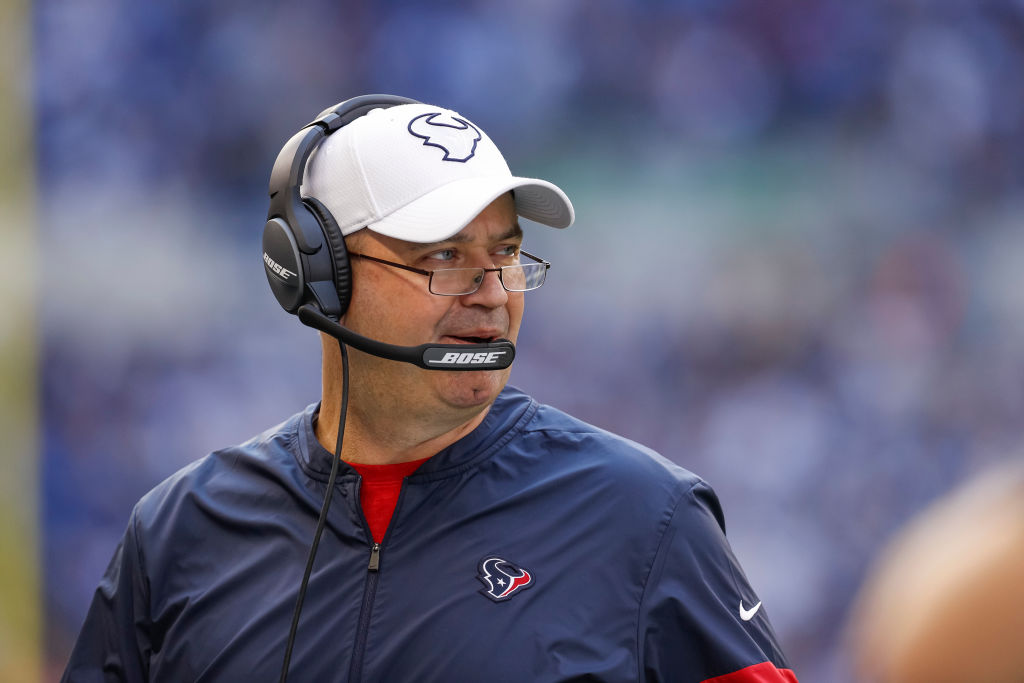 Houston Texans head coach and general manager Bill O'Brien looks on from the sideline. 